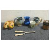 Pencil Sharpener, Coffee Mugs, Wooden Shoes