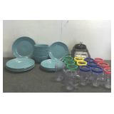 Blue Dishes & Ninja Blender