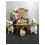 Small Wood Rocking Chair & Easter Decor