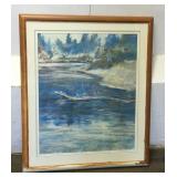 Framed River Painting