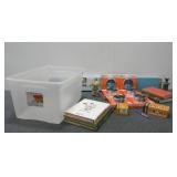 Blinds, (5) Books & Clear Tote W/O Lid