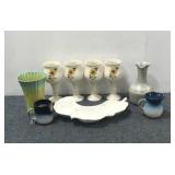 (4) Wine Cups, Coffee Mugs & Vases