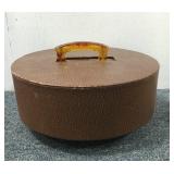 Wooden Poker Chip Caddie W/Leather Cover