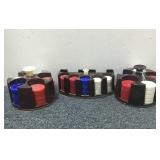 3 Small Hard Plastic Poker Chip Caddies