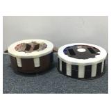 2 Hard Plastic Standing Poker Chip Caddies