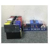 11.5g 100ct Poker Chip Set & 2 Plastic Caddies