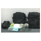 DVD Player, 2 Tier Serving Plate & Mason Jars