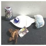 Seashell Dish, (2) Candles & Bath Bomb