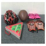 Bike Helmet, Football & (6) Tennis Balls