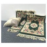 Pillow & (2) Rugs