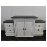 Vintage White Wooden Cabinet Set