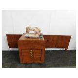 Vintage White Sewing Machine W/ a Sewing Table