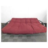 Metal Framed Maroon Futon
