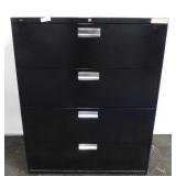 Black Filing Cabinet- 4 Drawer	42x19x5