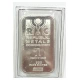 1 Troy oz .999 Fine Silver Bar