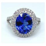 $13,897 Value Platinum Tanzanite & Diamond Ring