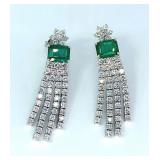 $25,257 Value Emerald & Diamond Earrings