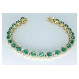 $14,245 Value Emerald & Diamond Bracelet