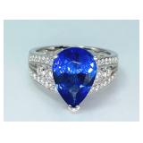 $11,210 Value Platinum Tanzanite & Diamond Ring