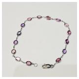 $3940CND 14K  Fancy Pink Sapphire 7' Bracelet