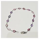 $3940CND 14K  Fancy Pink Sapphire 7" Bracelet