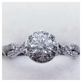 $4800 10K  Center Diamond(.5ct) 46 Diamond Ring