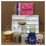 Coffee Mugs, Glass Jars, & Silverware Divider