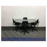 Gray W/ Black Leg Office Table W/ (4) Chairs