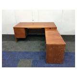 Brown Office Desk W/ Right Return Brown Office Desk W/ Right Return