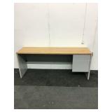 Brown Office Desk W/ Gray Legs & 2-Drawers Brown Office Desk W/ Gray Legs & 2-Drawers