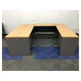 U Shape Office Desk W/ 4 Drawers