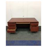 Cherry Wood 5-Drawer Office Desk