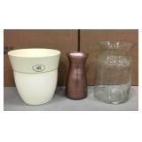 (3) Glass Flower Vases (3) Glass Flower Vases