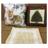 Holiday Pillows and Little Rug