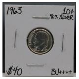 1963 Roosevelt Silver Dime BU++++ (A-)