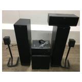 Klipsch Home Theater System W/Sub & (2) Stand Klipsch Home Theater System W/Sub & (2) Stand