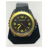 Rosseau Watch W/ Black Face & Yellow Accents