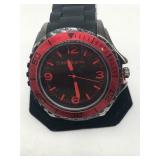 Rosseau Watch W/ Black Face & Red Accents