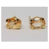 14k Gold Earrings, with Unknown Stones, .4g