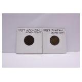 (2) Indian Head Cent Coins