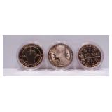 (3) Assorted 1 oz. Copper Bit Coins