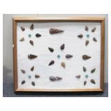 Framed Arrowhead Display 22" x 18"