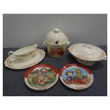 Vintage Chinaware,Glassware, Campbell Soup plates