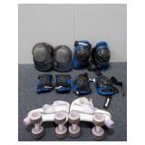 Pair Of Roller Skates w/ Elbow & Knee Pads