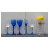 (5) Long Stemmed Glasses & (1) Water Bottle