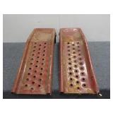 Pair Of Red Metal Car Ramps
