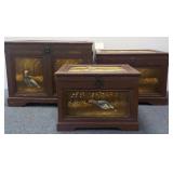 (3) Hand Painted Wooden Nesting Boxes