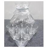 Glass Punch Bowl w/ (8) Cups