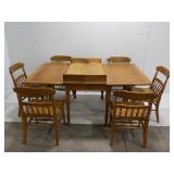 (1) Wooden Table w/Wooden Chairs *See Description