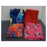(4) Pieces Of Cartoon Theme Fleece Fabrics